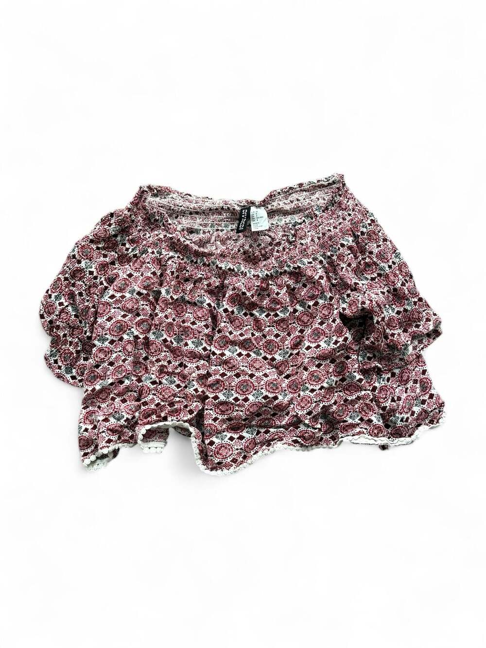 H&M Divided Off-the-Shoulder Floral Printed Cropped Blouse